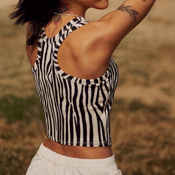 Zebra Racerback Sleeveless Tank Top with Built-In Bra - NWOT - Picture 5 of 12